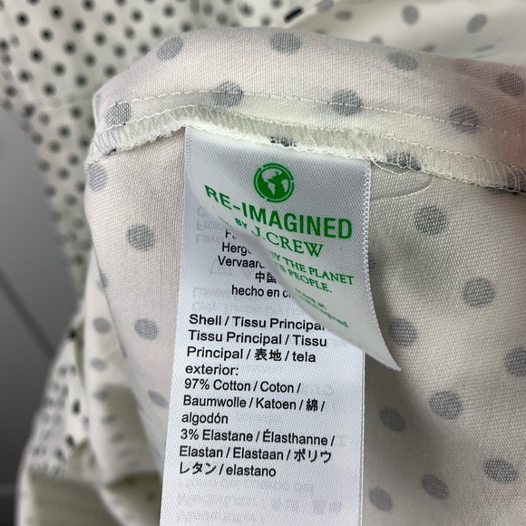 J. Crew 14 Button Front Midi Sun Dress White Black Polka Dot Blake Emily Paris - Picture 12 of 12